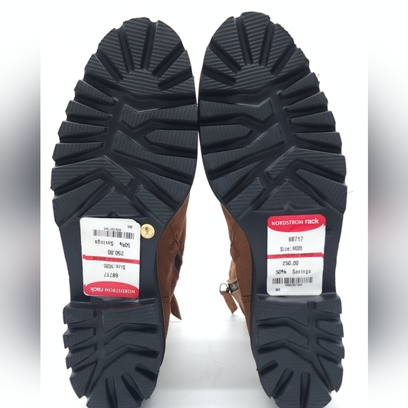 Paul Green NEWBURY Suede Wedge Boot Brown Platform Chunky Lug Sole Size 8.5 - Picture 8 of 9